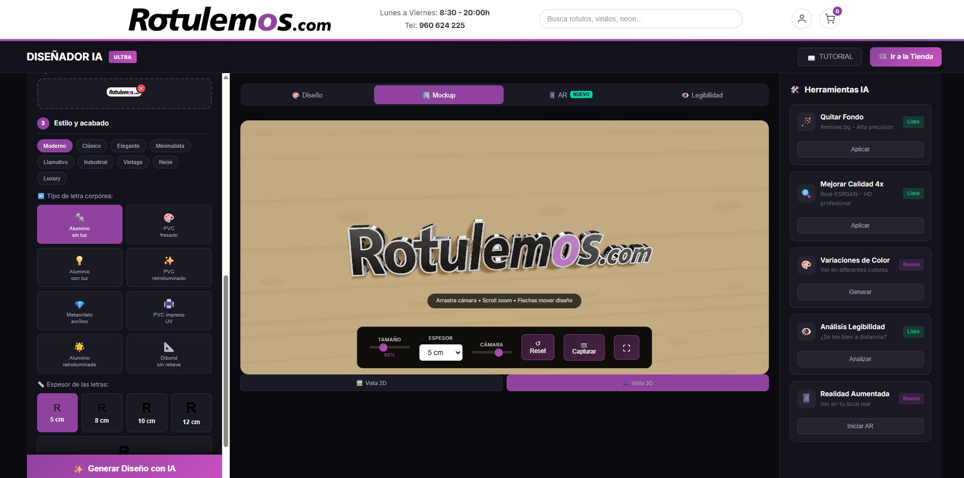 Diseña tu rótulo con Inteligencia Artificial: guía completa del Diseñador IA de Rotulemos