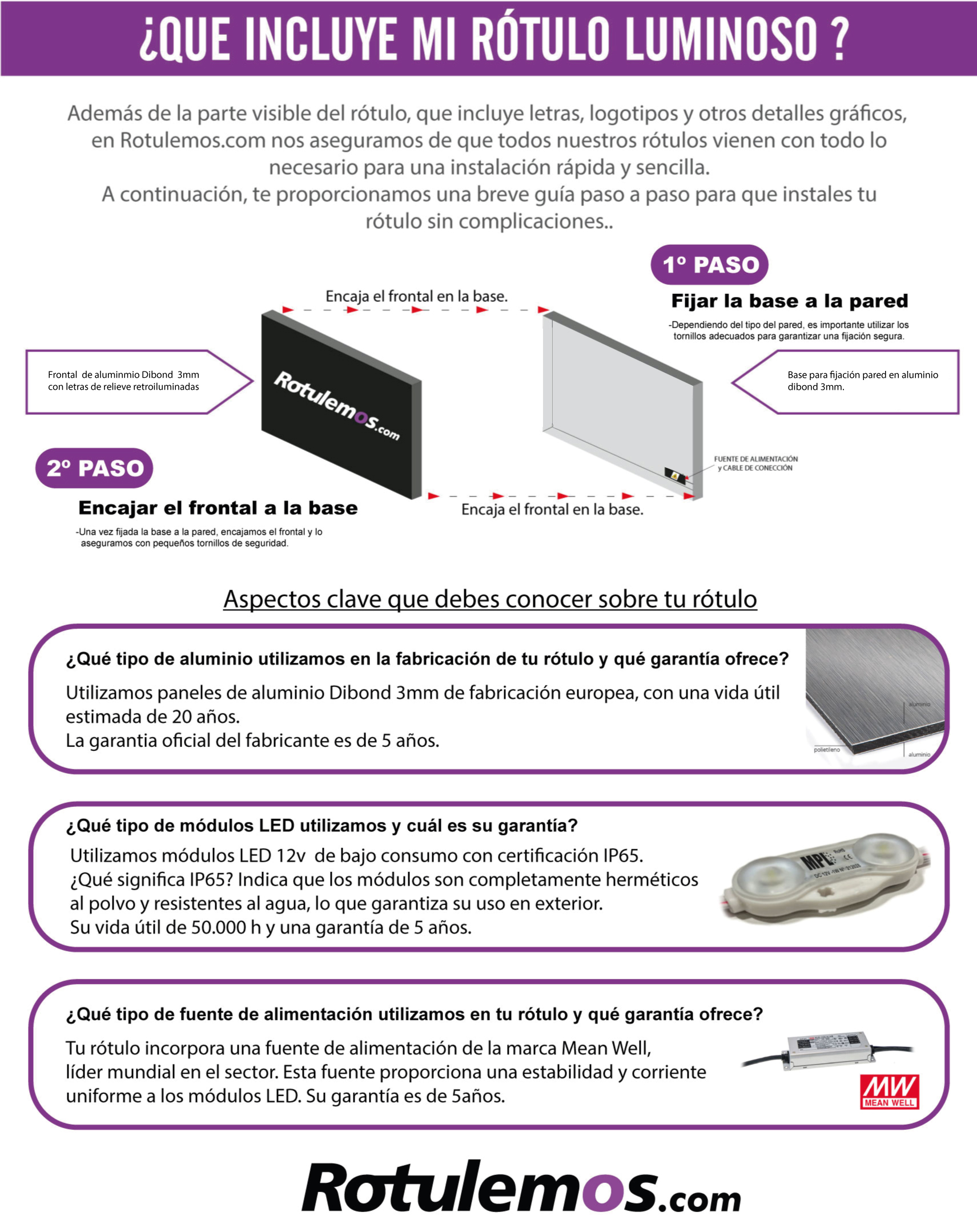 Rótulo con bandeja aluminio + letras retroiluminadas — imagen 1