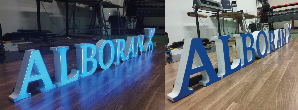 Letras corpóreas de aluminio con luz — imagen 3