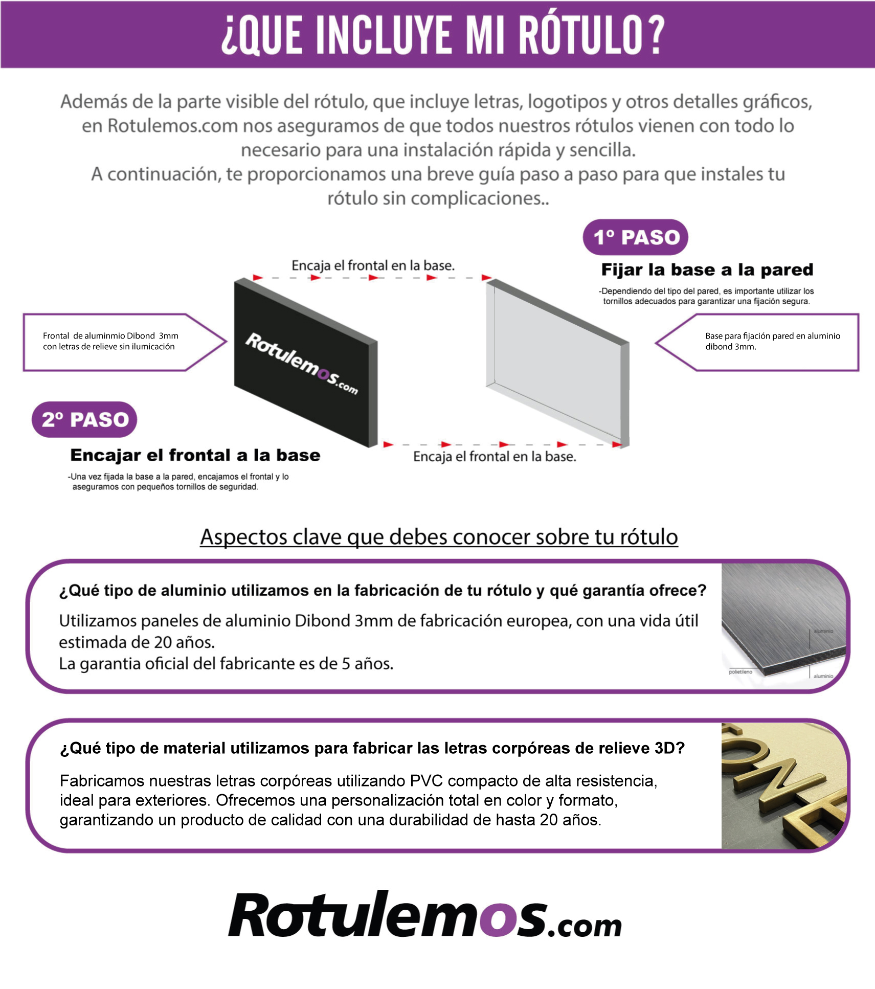 Rótulo de aluminio + letras corporeas SIN LUZ — imagen 1